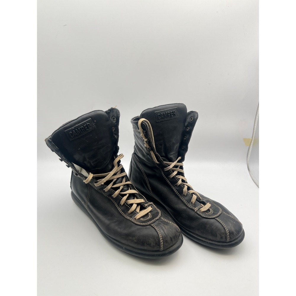 Camper Peu Cami Black Leather High Top Boots Mens Size 39 18009 Western